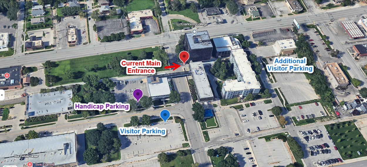 Google Maps street view plus labels for parking